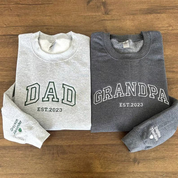 Custom Embroidered Sweatshirt with Your Child's Name and Heart on The Sleeve