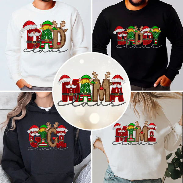 Personalized Embroidery Christmas Style MAMA Claus Sweatshirt