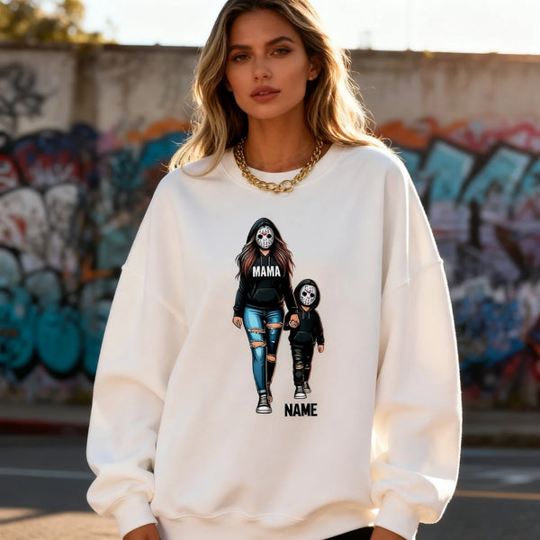 Halloween Custom Family Sweatshirt Mama With Kids Sweatshirt