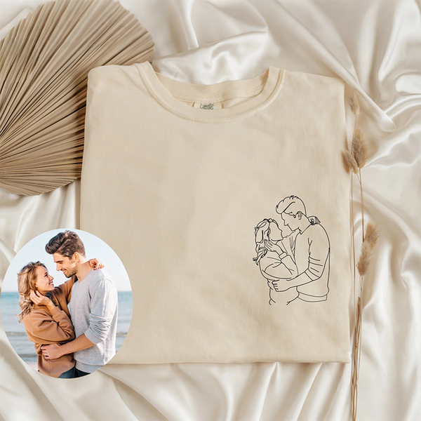 Personalized Portrait From Photo T-shirt Couple Hoodie For Him Her