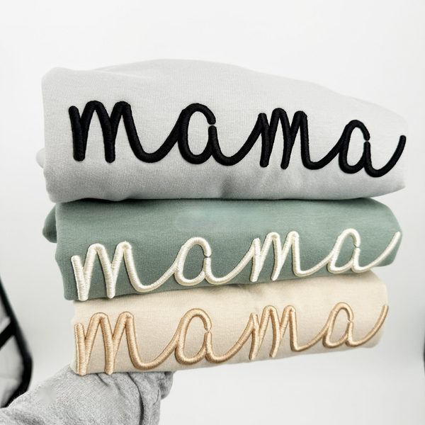 Custom Embroidered 3D puff Sweatshirt Mama Grandma Auntie Nana