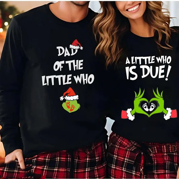 Custom A little Who Is Due Matching Sweatshirts