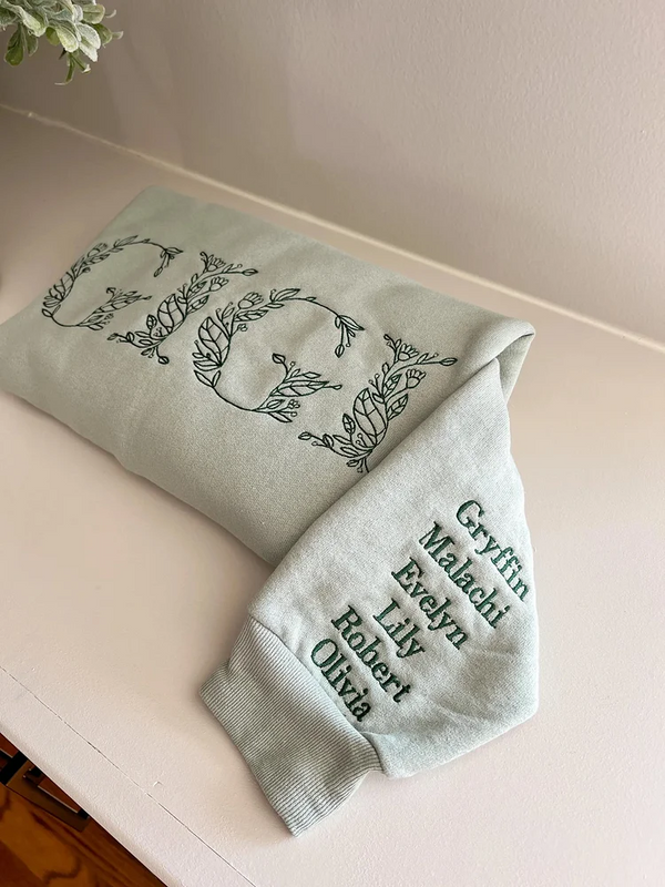 Custom Embroidered GIGI Floral Sweatshirt Grandparent Gift