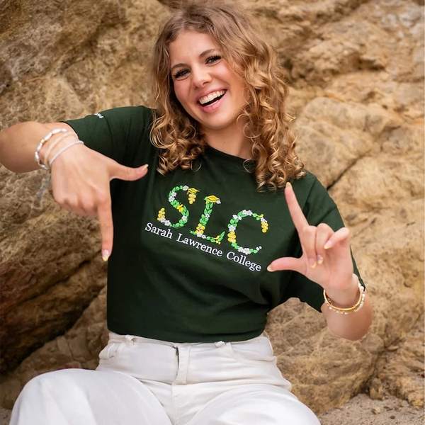 Floral Greek Letter Embroidered Hoodie - Personalized College & Sorority Crewneck