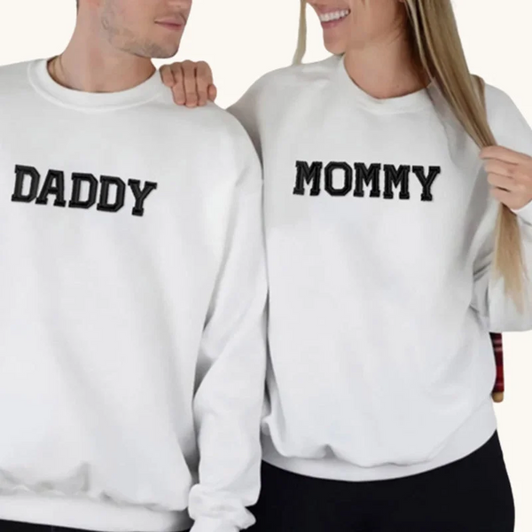 Mommy&Daddy Embroidered Sweatshirt-Anniversary gift for parents