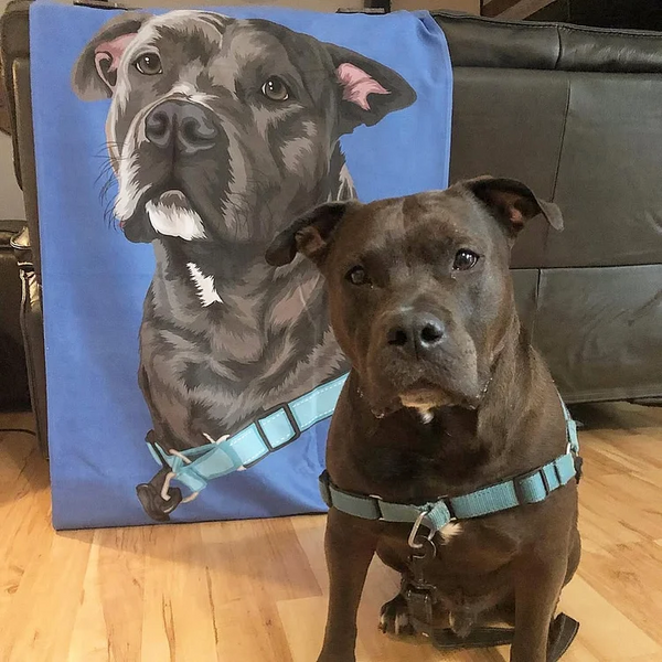 Personalized Pet Photo Blanket Custom Dog or Cat Portrait Blanket Unique Gift for Pet Lovers