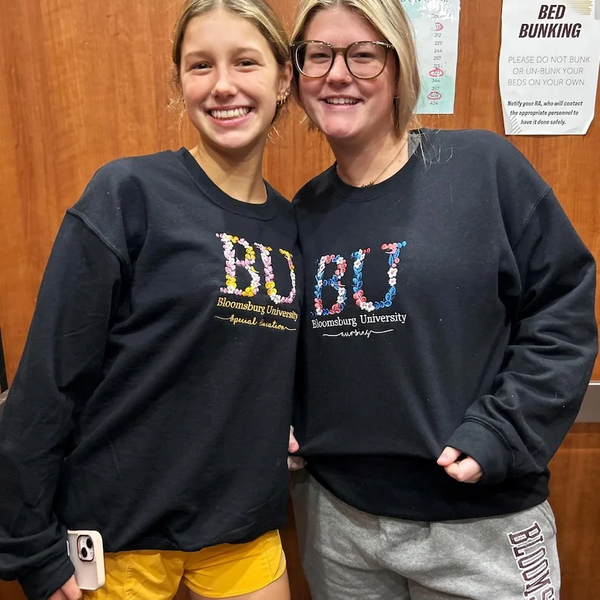 Custom Floral Letter Embroidered Hoodie - College & University Sweatshirt Sorority Gift