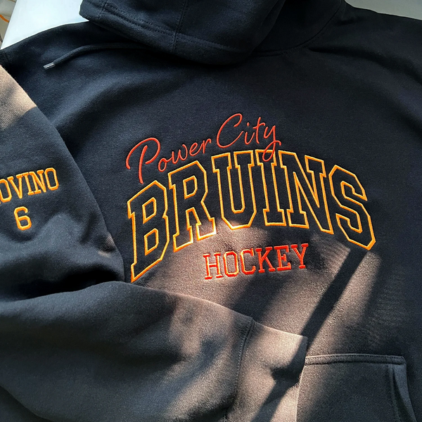 Custom Team Embroidered Sweatshirt With Name And Number On The Sleeve
