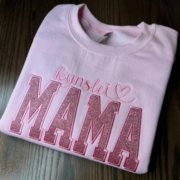 Glitter MAMA Sequin Embroidered Sweater, Shiny Gift for Mom