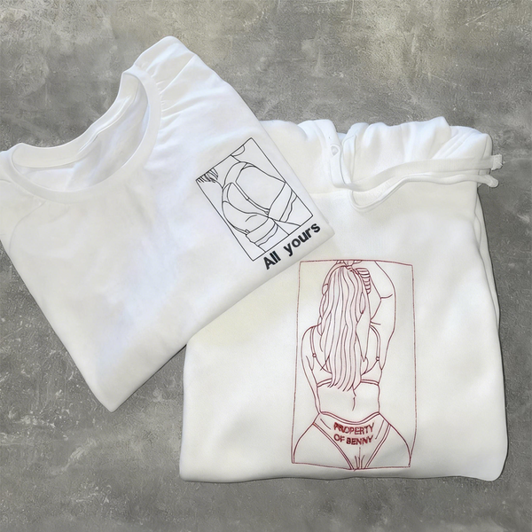 Custom Embroidered Sweatshirt – Personalized Sexy Portrait Gift for Him 💕🔥