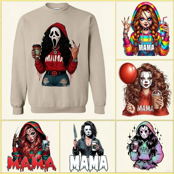 Custom Spooky MaMa Horror Halloween Sweatshirt