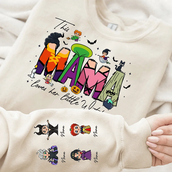 Personalized This Mama Loves Her Little Witches Sweatshirt, Mama Shirt With Kids Name