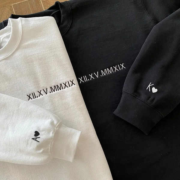 Personalized Embroidered Roman Numerals Sweatshirt