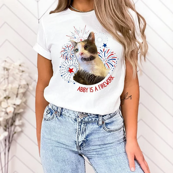 Custom Pet Fourth of July Shirt, Custom Pet Photo 4th of July Tee Sweatshirt Hoodie