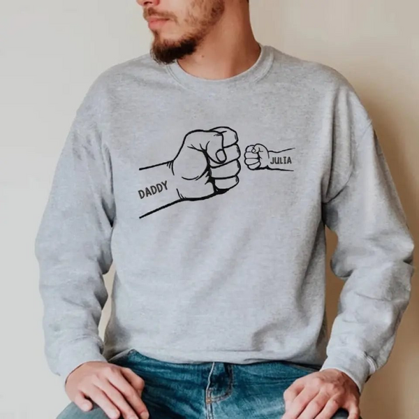 Daddy, You Got My Back - Family Personalized Custom Line Embroidered Sweatshirt