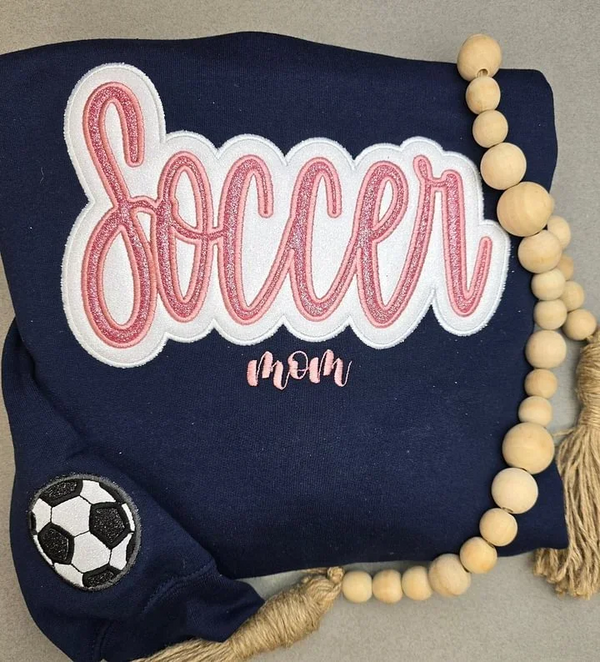 Personalized Soccer Mom Glitter Sweatshirt, Hoodie & T-Shirt