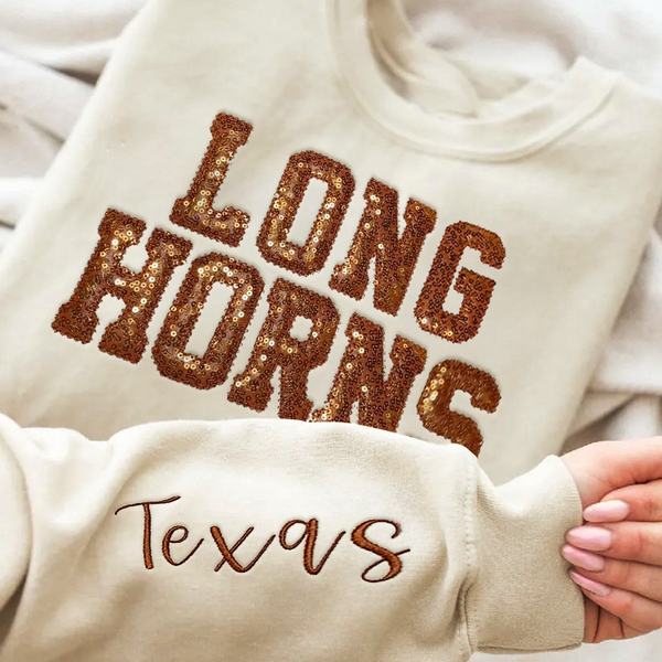 Personalized Sequin Applique Game Day Sweatshirt