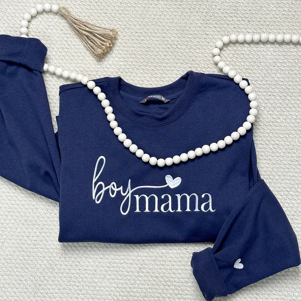 Custom Embroidered Boy Mama Sweatshirt ,Personalized Gift for Mama