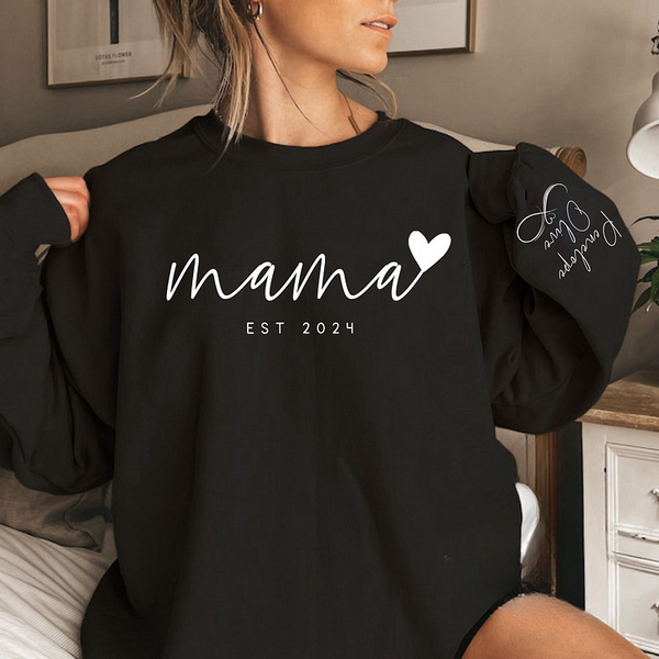 Infinite Love to Mom-Custom Mama Sweatshirt with Kids Names On Sleeve