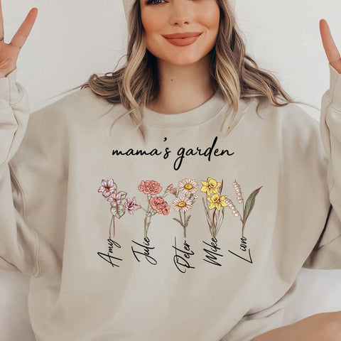 Mom's Garden Is Her Children Customized Hoodie/Crewneck