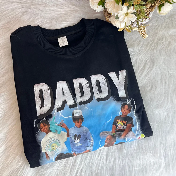 Customized DAD Headshot Photo T-shirt&Sweatshirt For For papà,papá,pai