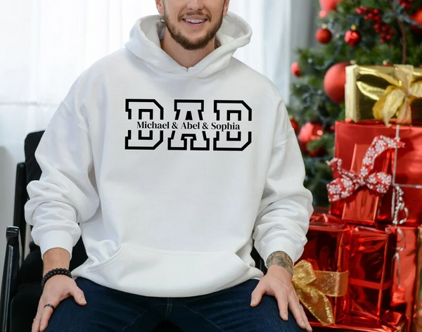 Personalized Dad Hoodies,Dad Hoodie With Kids Names, Gift for Dad