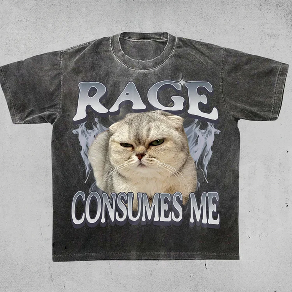 Custom Rage Cat Meme Shirt – Personalized Pet Photo T-Shirt with Funny Quote