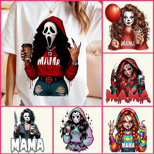 Custom Halloween Horror MAMA Shirt Gift Spooky T-shirt/Sweatshirt