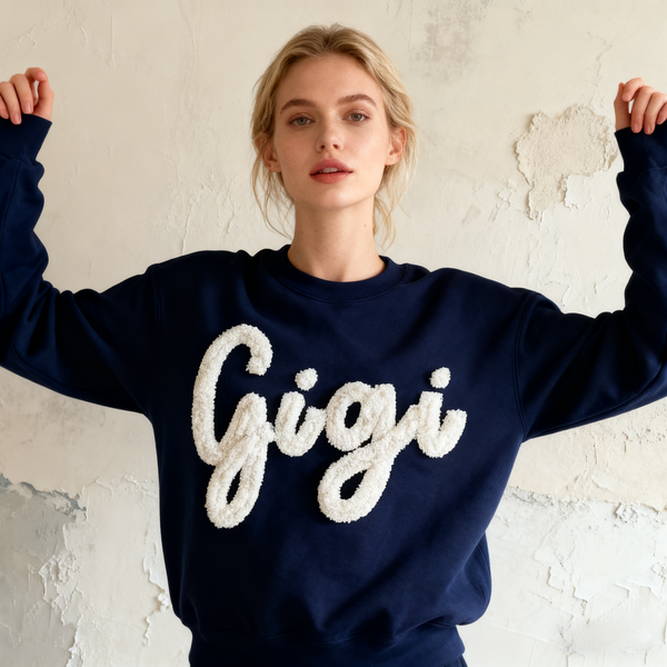 Mama Chenille Yarn Embroidered Sweatshirt for Mom, Unique Gift