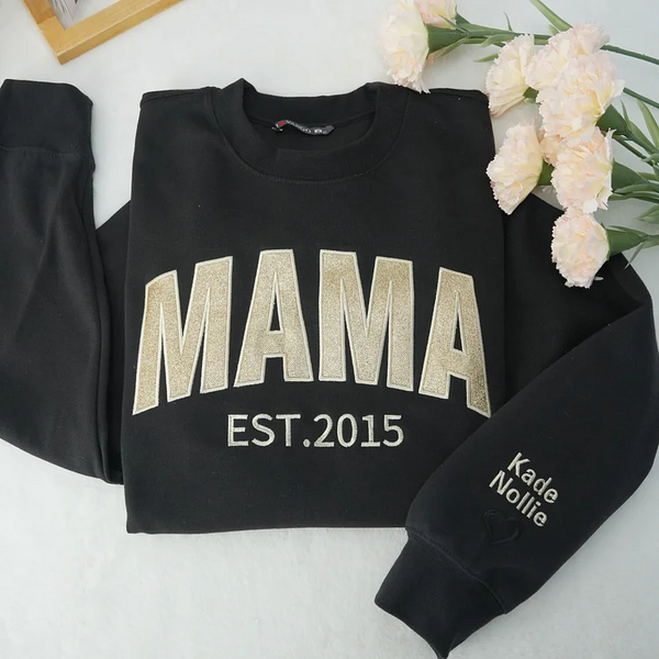 Embroidered Applique Glitter MUM T-shirt &Sweatshirt for MOM
