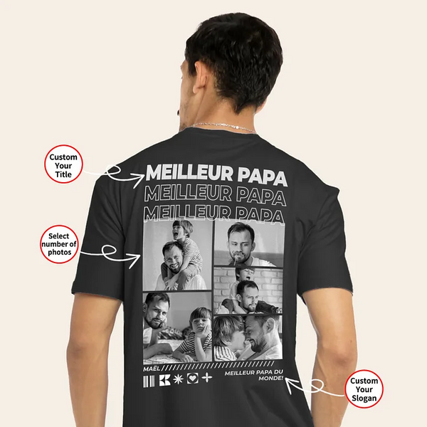 Personalised T-shirt & Sweatshirt with a photo of ‘PAPA’, a gift for Dad!