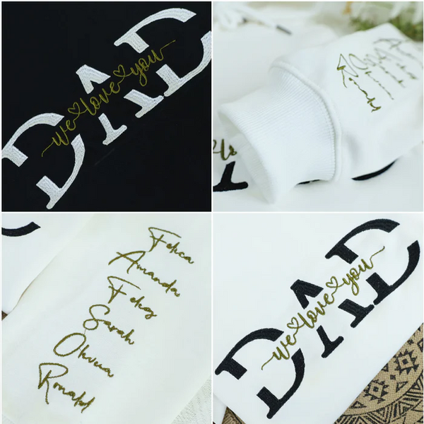 Dad Embroidery Hoodie Personalized, Father T-Shirt Gift, Cool Dad Sweatshirt