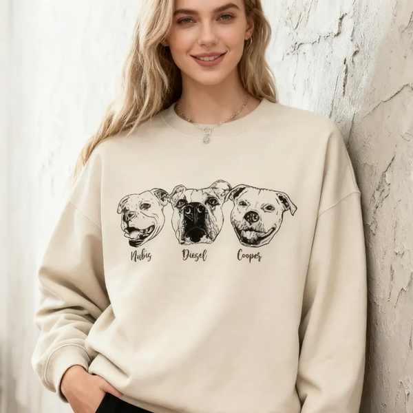 Custom Graphic Pet Sweatshirt, Custom Pet Photo + Name Printing Sweatshirt