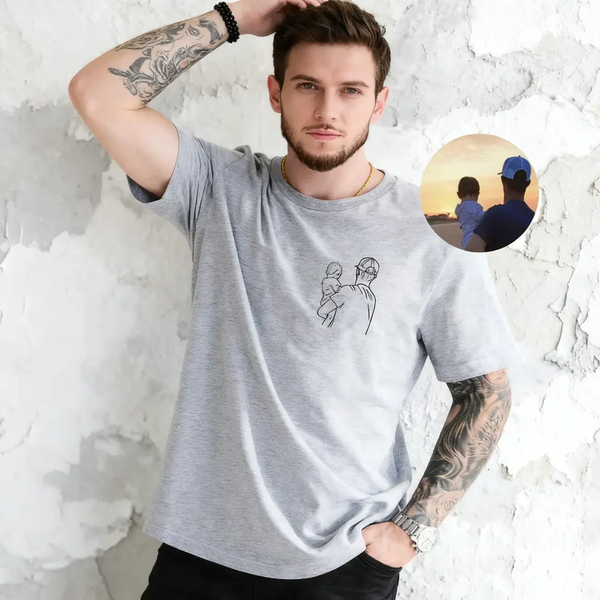 Custom Photo Shirt for Dad, Father's Day Tshirt, Personalized Dad Embroidery Shirt