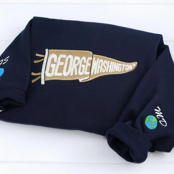 Custom Embroidered Pennant Hoodie - Personalized University Sweatshirt for Graduates & Alumni Spirit