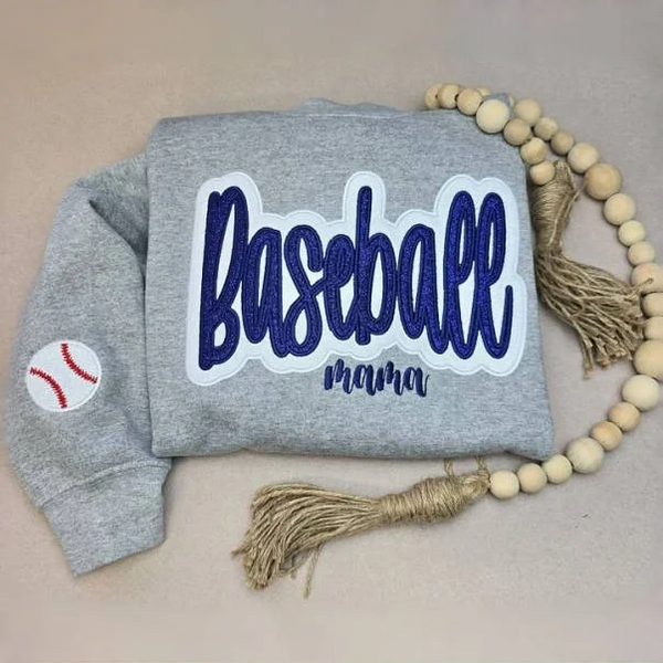 Personalized Baseball Mom Glitter Sweatshirt, Hoodie & T-Shirt