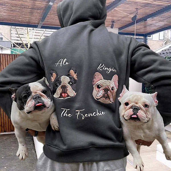 Personalized Embroidered Hoodie Custom Head Cute Gift for Animal Lovers