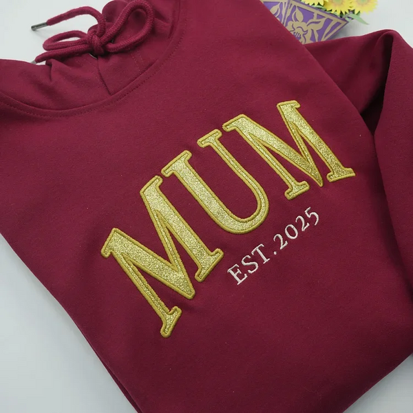 Custom Embroidered Applique Glitter MAMA T-shirt&Sweatshirt - Gift for Mom