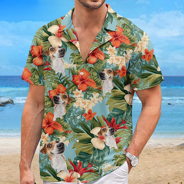 Custom Photo Let's Have Some Fun In The Sun - Dog & Cat Personalized Custom Unisex Tropical Hawaiian Aloha Shirt