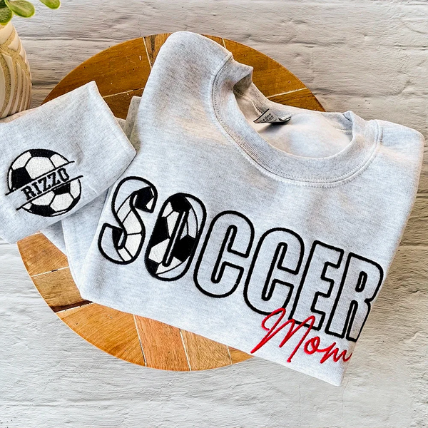 Personalized Game Day Mama Sweatshirt with kids name on the sleeve Soccer/Baseball/Football Mama
