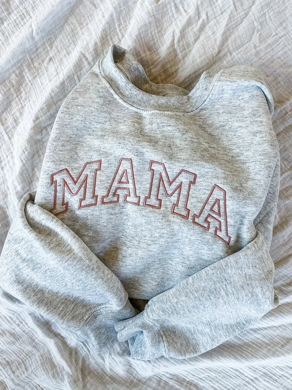 Embroidered Mama Crewneck Sweatshirt - Mothers Day Gift