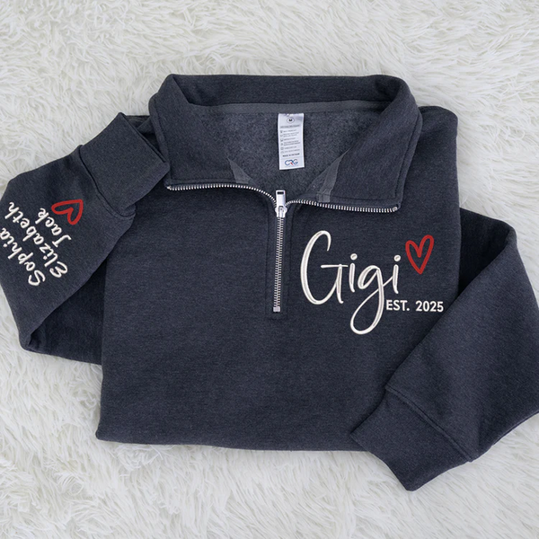 Custom Gigi Heart Sweater, Personalized For Grandma with Grandchild Names