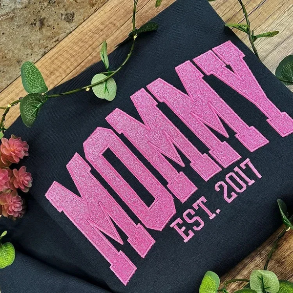 Custom Applique Glitter Mama Sweatshirt