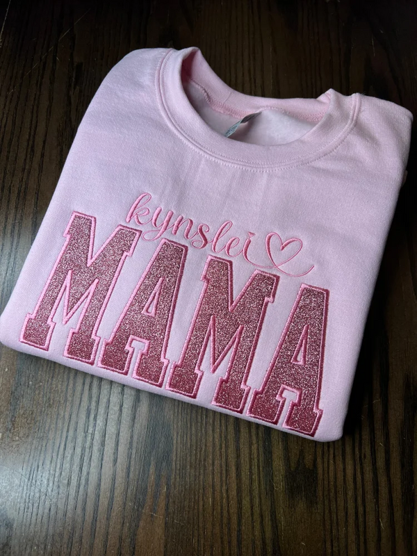 Glitter MAMA Sequin Embroidered Sweater, Shiny Gift for Mom