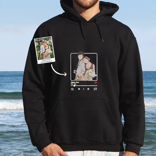 Custom Full Color Embroidered Sweatshirt Portrait Family, Dad, Lover