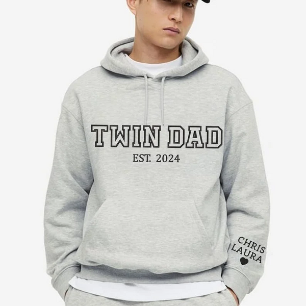 Twin Dad Embroidered Sweatshirt - Est. 2025 Gift