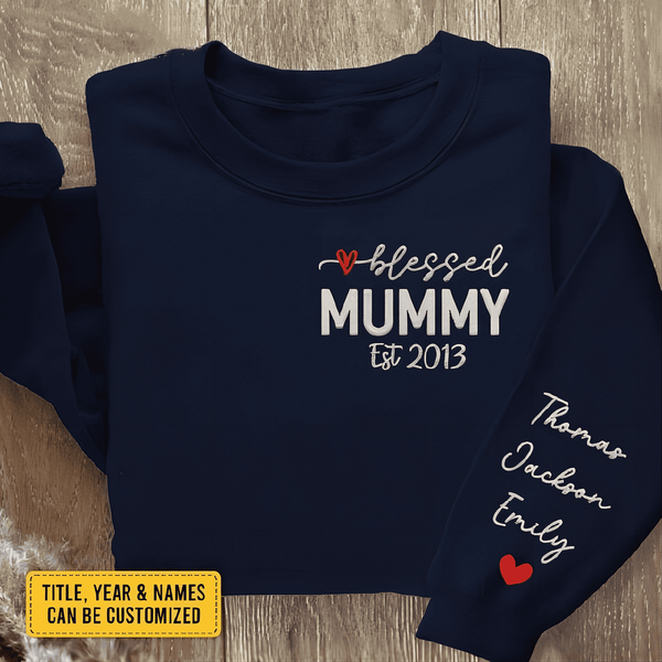 Mother’s Love Is Peace – Family Personalized Custom Unisex Embroidered Sweatshirt