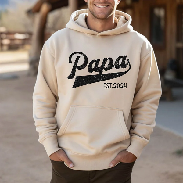 Personalized Papa Est. Sweatshirt, Papa Est. Hoodie ,Gift for New Papa
