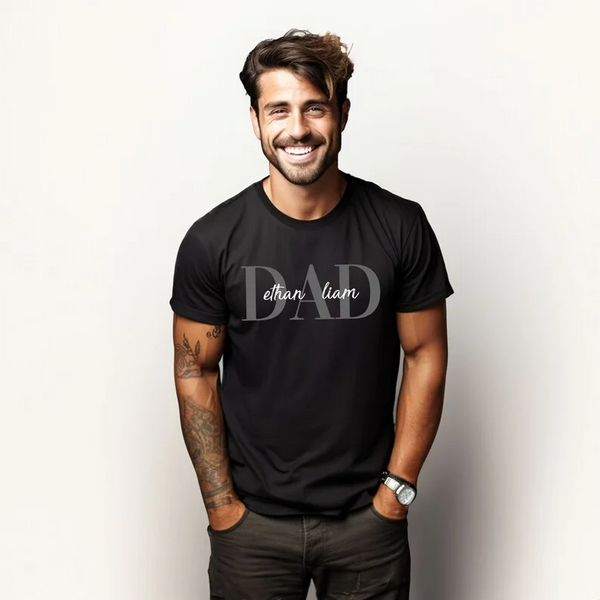 Custom Dad Shirt With Kids Names | Personalized Shirt For Dad | Father's Day Shirt