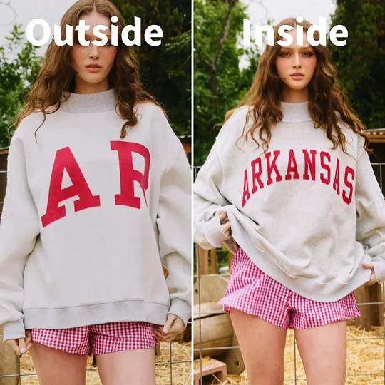 Arkansas/AR Reversible Mockneck